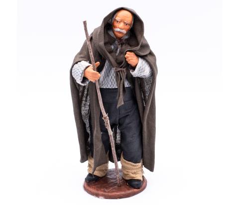 Pastori Presepe - Pastore in Piedi con Bastone - h 16 cm