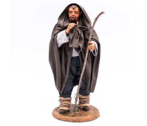 Pastori Presepe - Pastore in Piedi con Bastone - h 20 cm