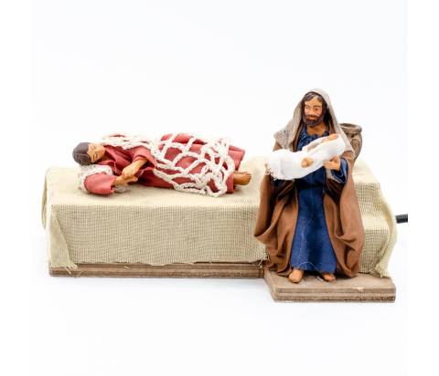 Natività con madonna che Riposa - mov h 10 cm