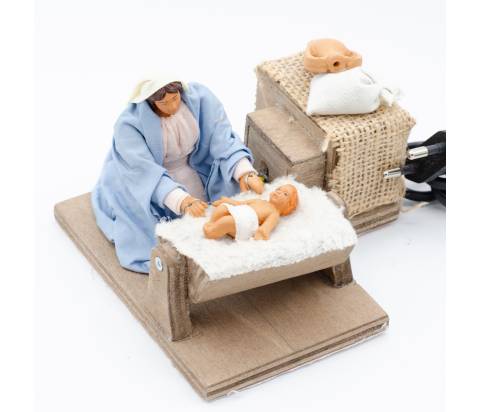 Natività con Base divisa - mov h 10 cm
