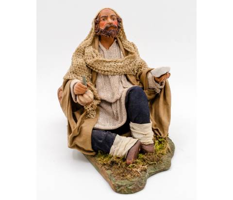 Mendicante con Botte - h 24 cm