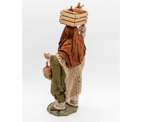 Uomo con Cassetta Fiaschi - h 24 cm