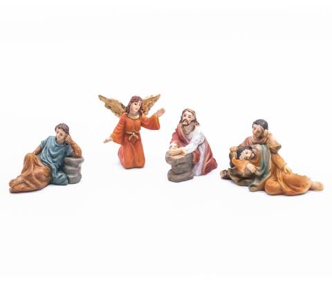 MINI KIT Presepe PASQUALE - resina h 5 cm
