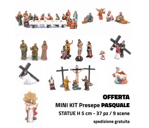 MINI KIT Presepe PASQUALE - resina h 5 cm