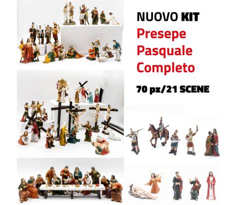 Presepe Pasquale Completo - resina h 9 cm