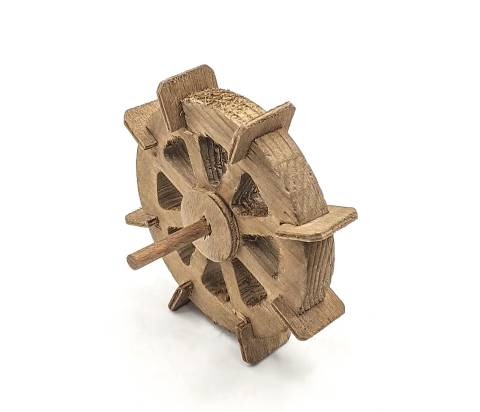Ruota per mulino ad acqua in legno.