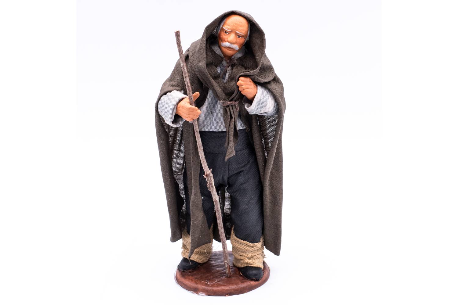Pastori Presepe - Pastore in Piedi con Bastone - h 16 cm
