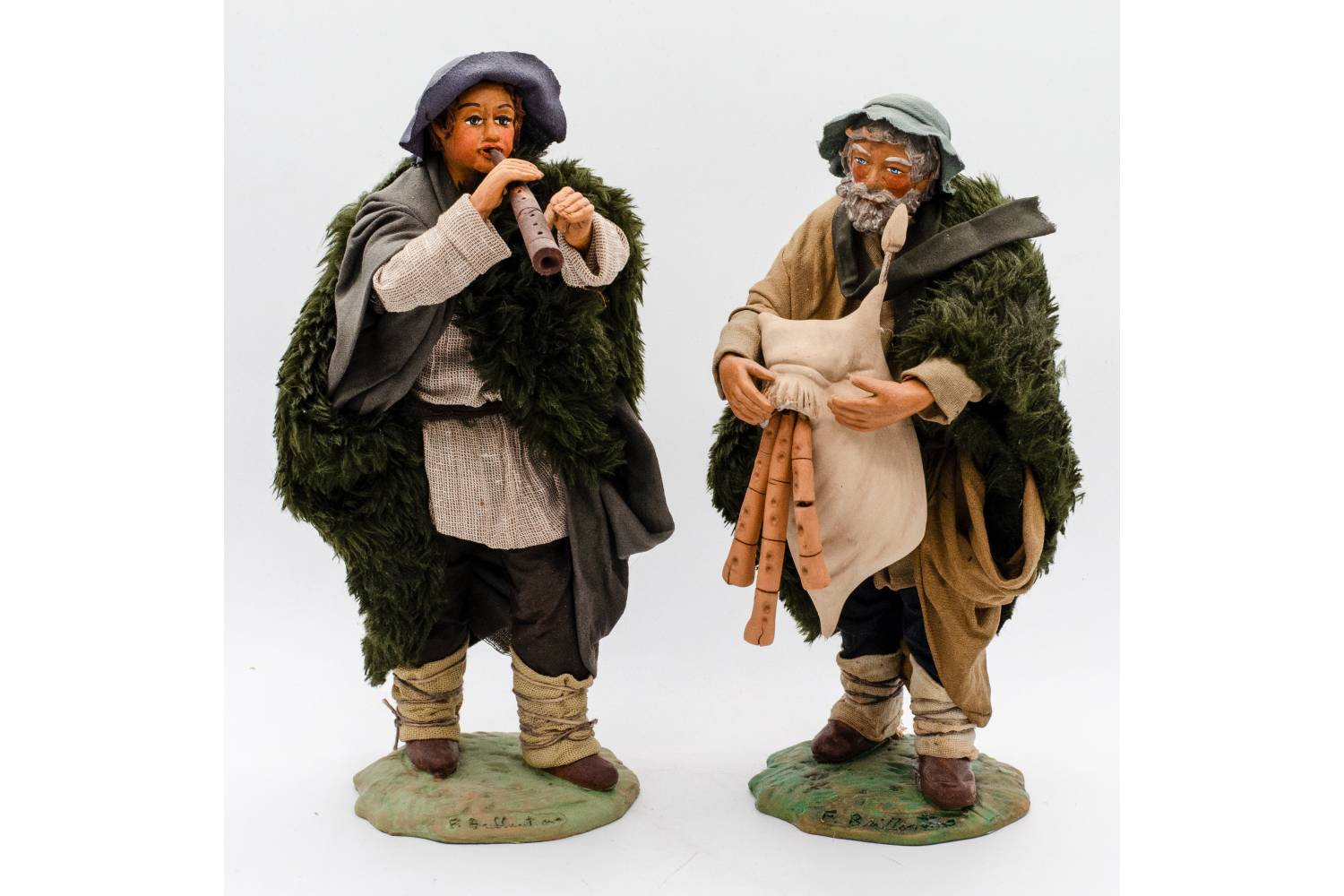 Pifferaio e Zampognaro - coppia statue h 24 cm