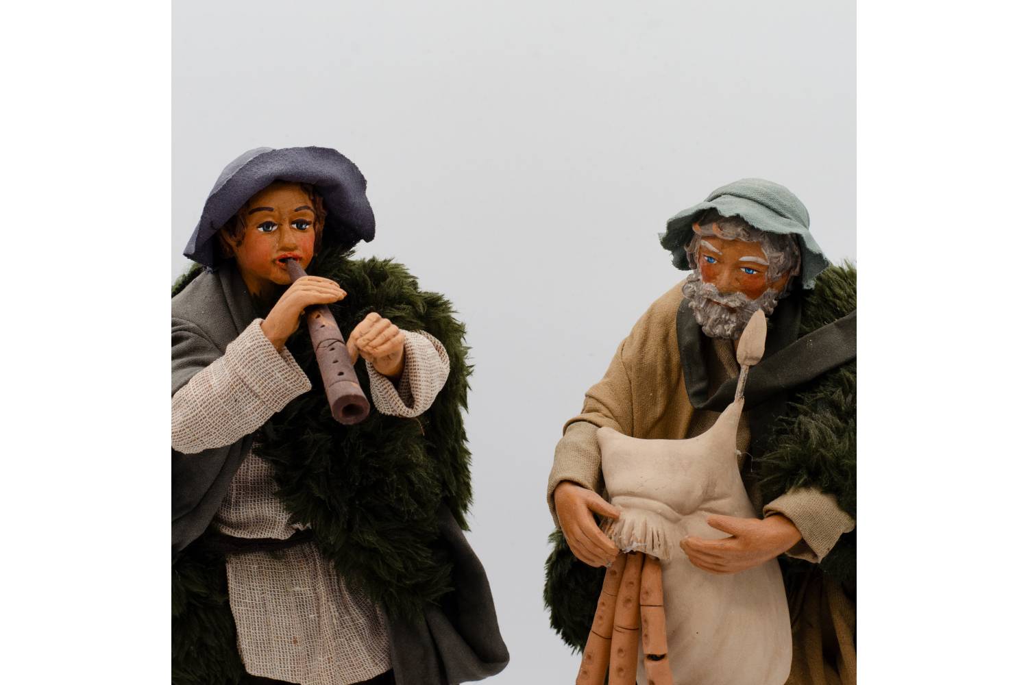 Pifferaio e Zampognaro - coppia statue h 24 cm