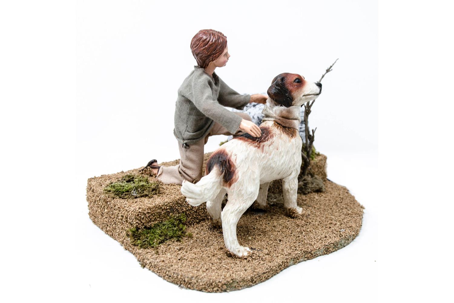  bambino con cane - Artigianato in movimento - 30 cm