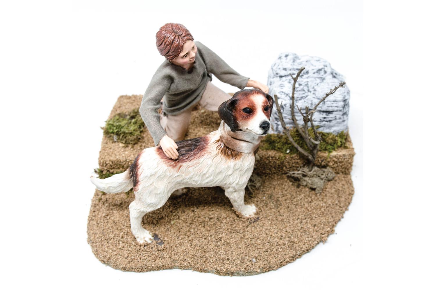 bambino con cane - Artigianato in movimento - 30 cm